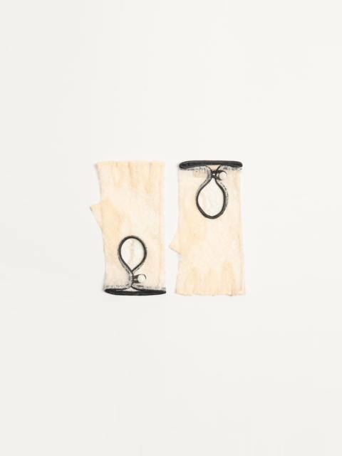 VLOGO SIGNATURE BIKER GLOVES IN LACE AND LEATHER