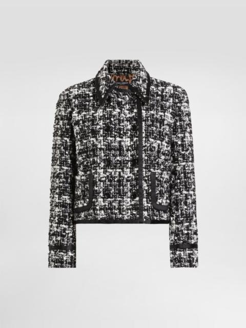 Double-breasted jacket in wool blend check
