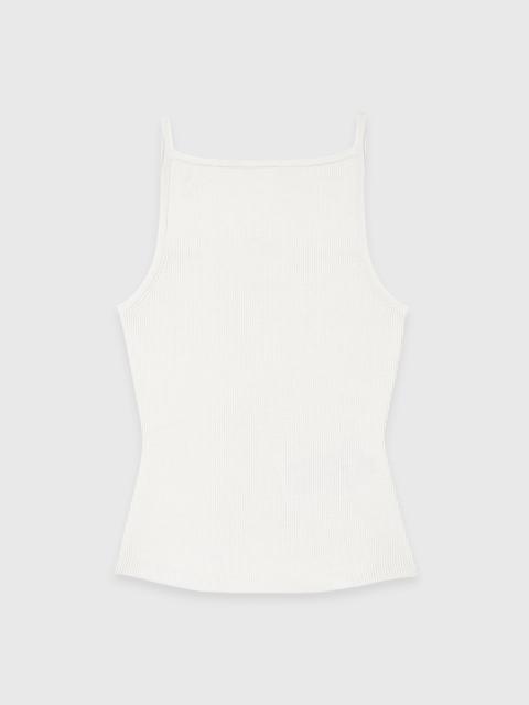 High straight-neck top