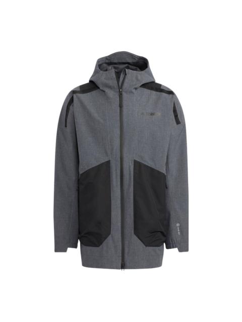 adidas Terrex Voyg 3in1 Sfs J Logo Hooded Zipper Long Sleeves Jacket Gray HN2026