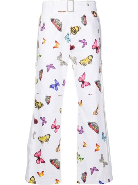 butterfly print straight trousers