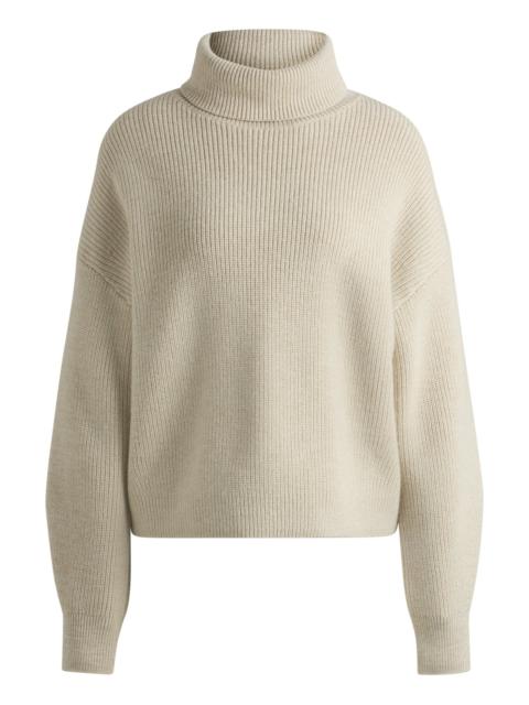 RIBBED ROLLNECK SWEATER IN WOOL