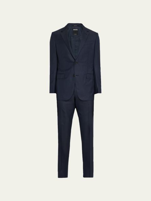 Men's Tonal Stripe Wool Two-Piece Suit