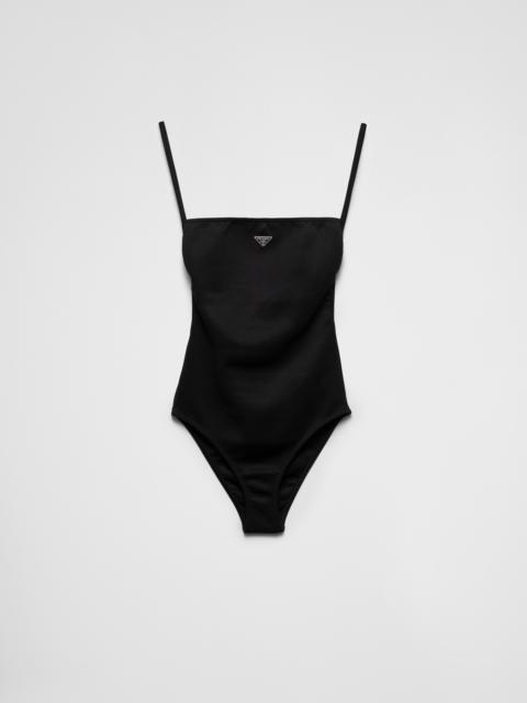 Interlock knit one-piece swimsuit