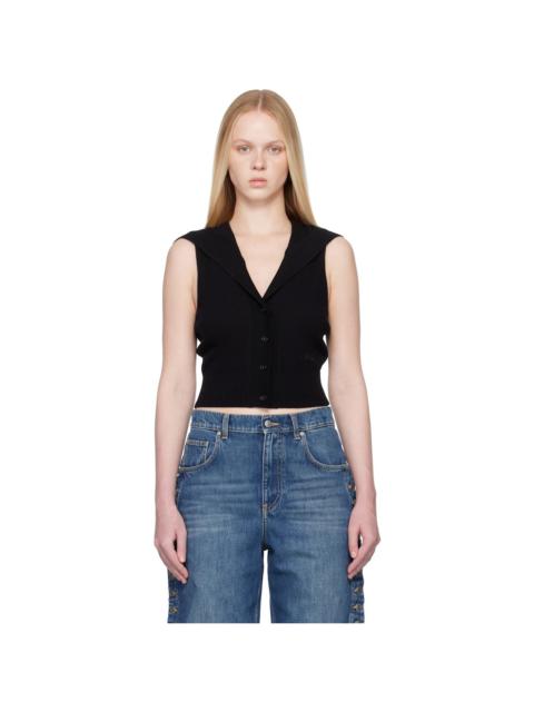 Black Hooded Sweater Vest