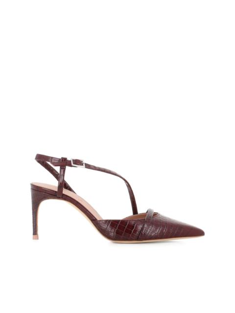 70mm Valeria crocodile-embossed pointed-toe pumps