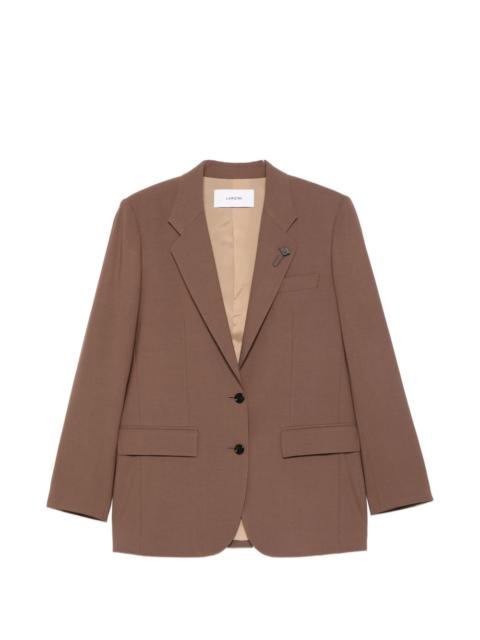 button-fastening flap-pocket blazer