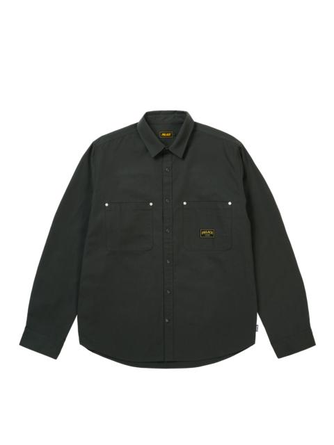 COTTON TWILL OVERSHIRT WASHED BLACK