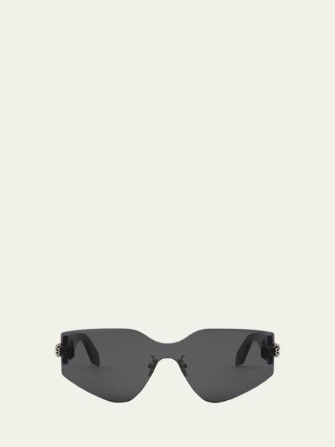Serpenti Rimless Metal & Nylon Shield Sunglasses