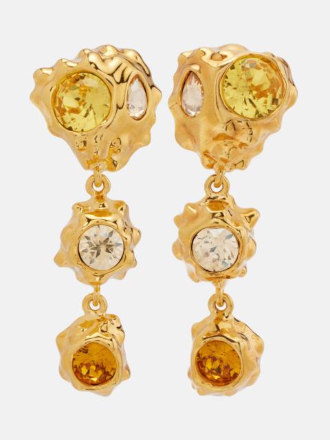 Crystal-embellished drop earrings