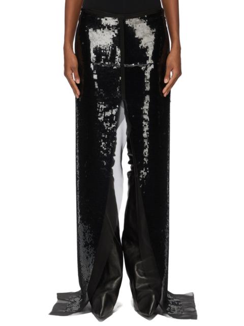 Rick Owens Concordians Sequin & Chiffon Sliced Skirt in Black at Nordstrom