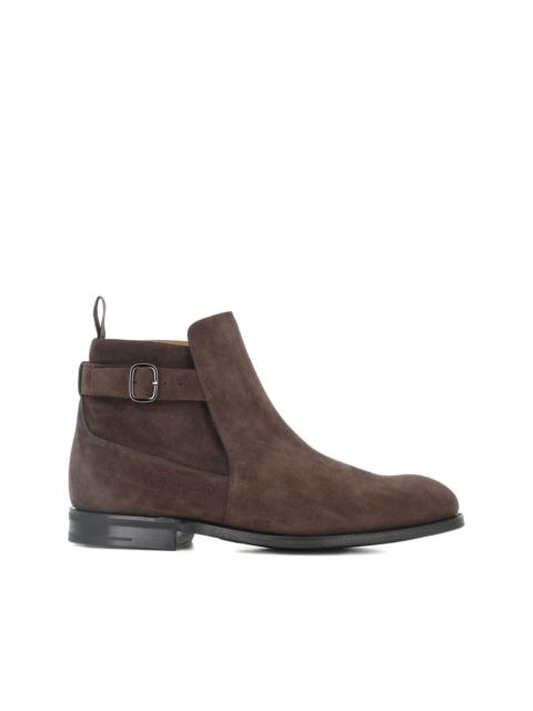 buckle-fastening suede boots