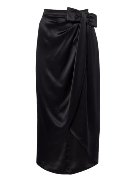 bow draped midi skirt