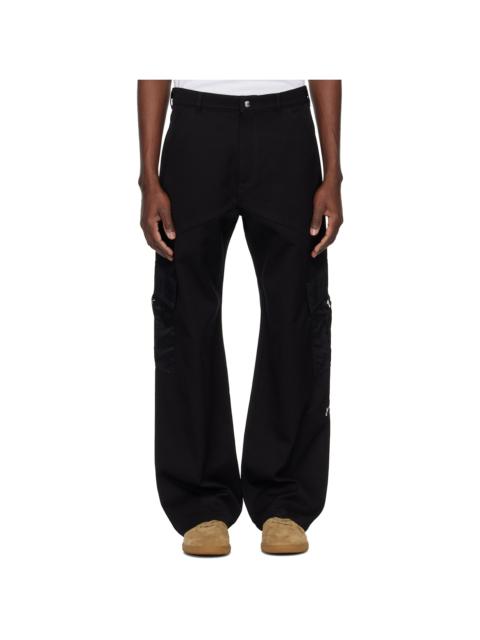 Black Paneled Cargo Pants