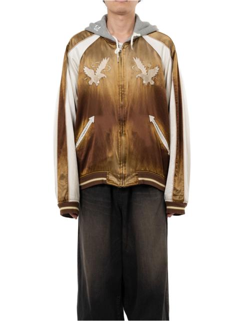 Reversible Hoodie Layered Souvenir Jacket