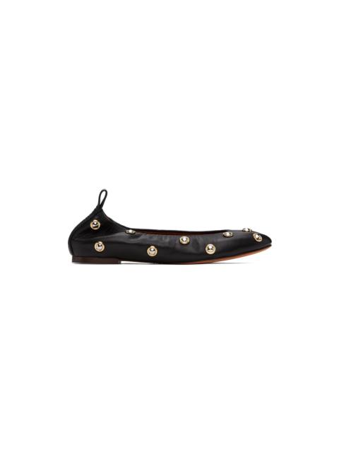 Black Studs Ballerina Flats