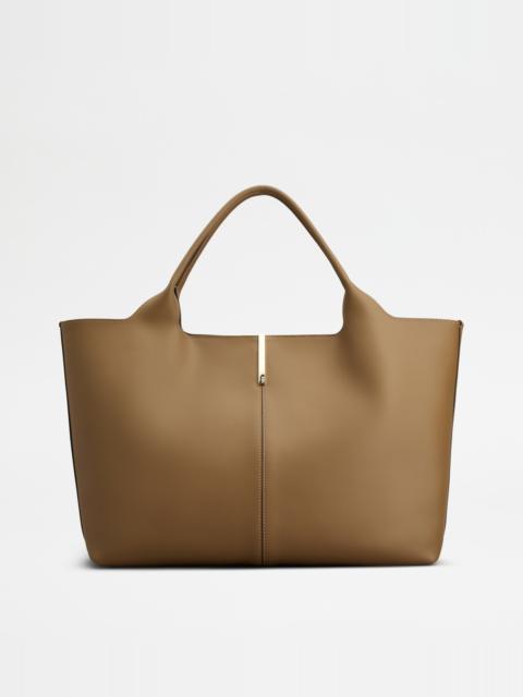 SHOPPING BAG IN LEATHER MEDIUM - BROWN