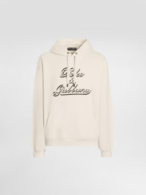 Jersey hoodie with embroidery