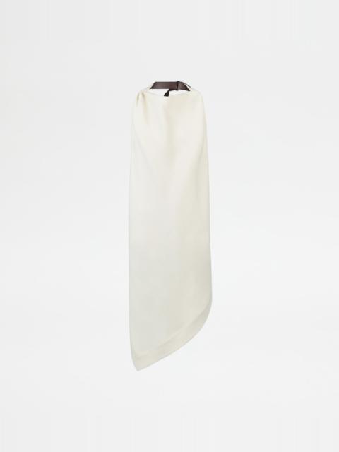 SILK BLEND BACKLESS TOP - WHITE