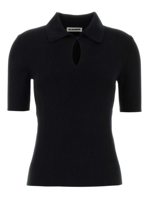 Keyhole wool polo shirt