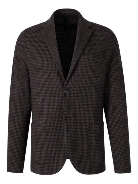 houndstooth single-breasted blazer