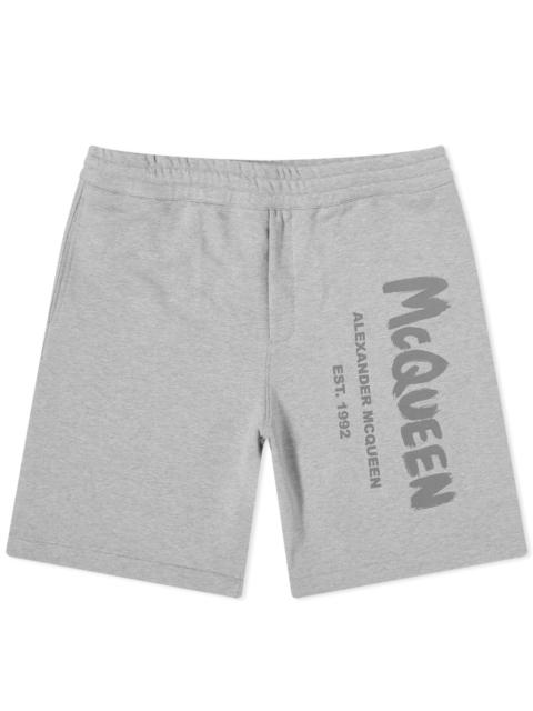 Alexander McQueen Graffiti Logo Sweat Short