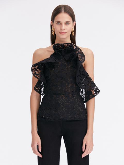 GARDENIA GUIPURE RUFFLE BLOUSE