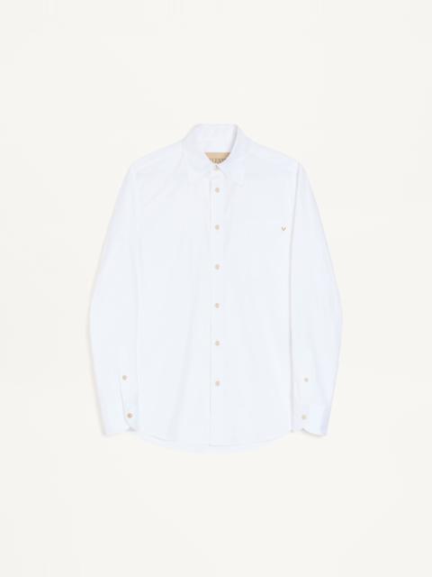 VALENTINO OXFORD COTTON SHIRT WITH VGOLD