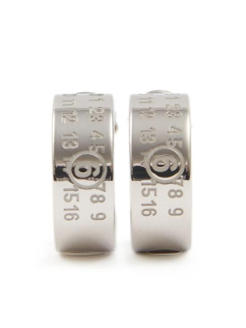 Mm6 Maison Margiela Numeric Engraved Hoop Earrings