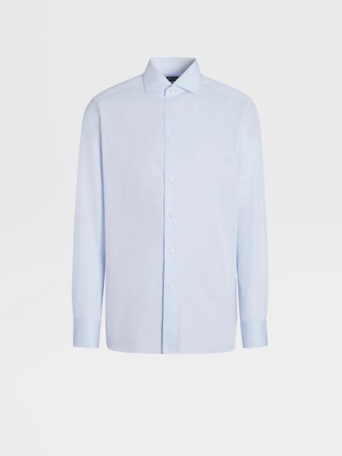 LIGHT BLUE CENTOVENTIMILA COTTON MICRO-STRIPED SHIRT