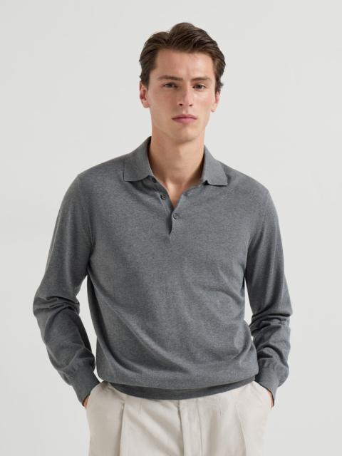 Cotton lightweight knit polo shirt