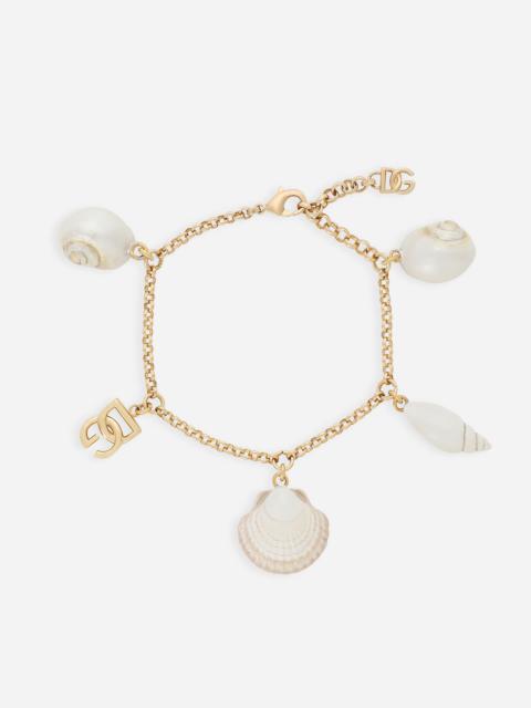 Bracelet with DG logo and shell charms