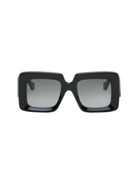Black Beveled Square Maxi Anagram Sunglasses
