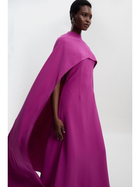 Tailored Cape Detail Maxi Dress