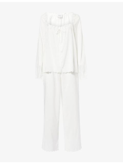 Paloma Ruffled Cotton Blend Pyjama Set