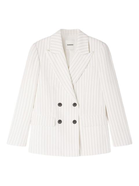 striped double-breasted blazer