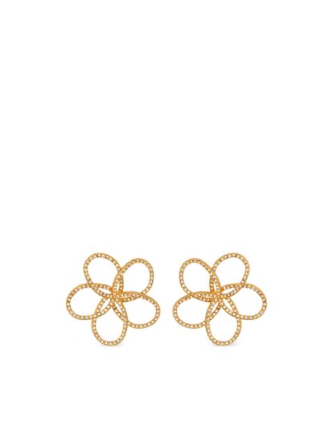 flower-embellished earrings