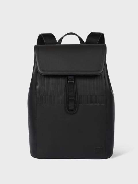Dark Brown Leather 'Shadow Stripe' Backpack
