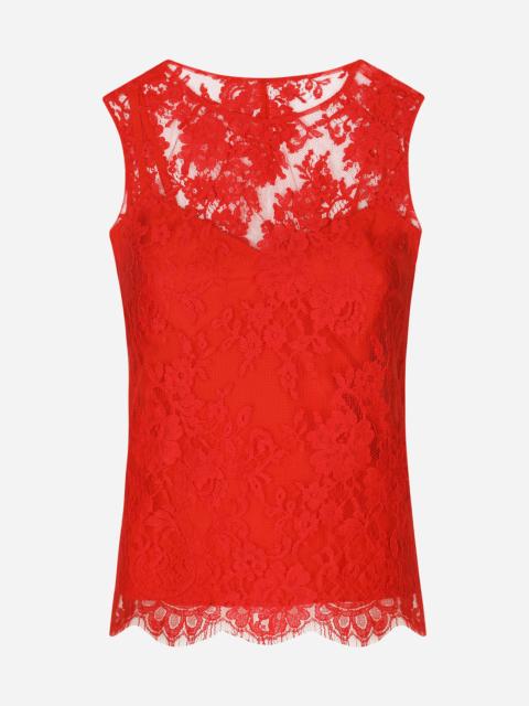 Floral Chantilly lace top