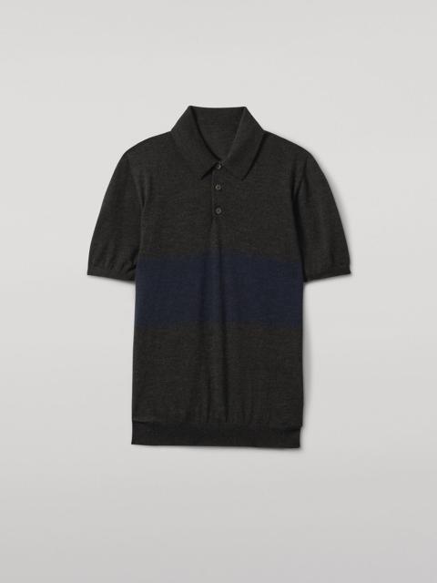 Mack Grey & Navy Superfine Cashmere Polo Shirt