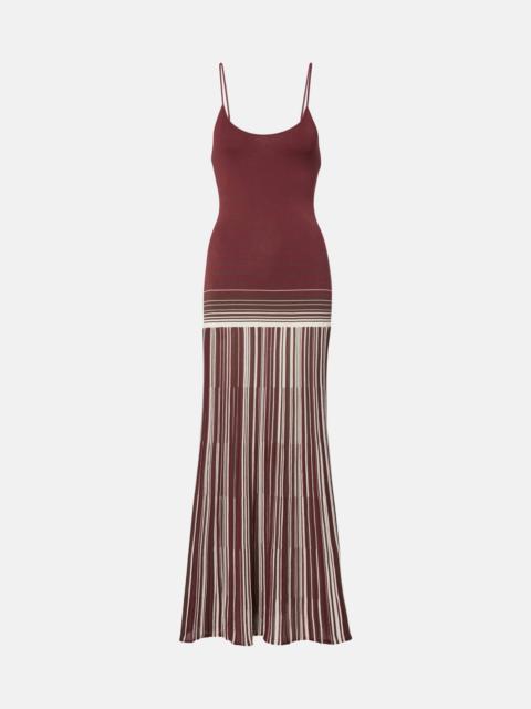 Cecile striped cotton-blend maxi dress