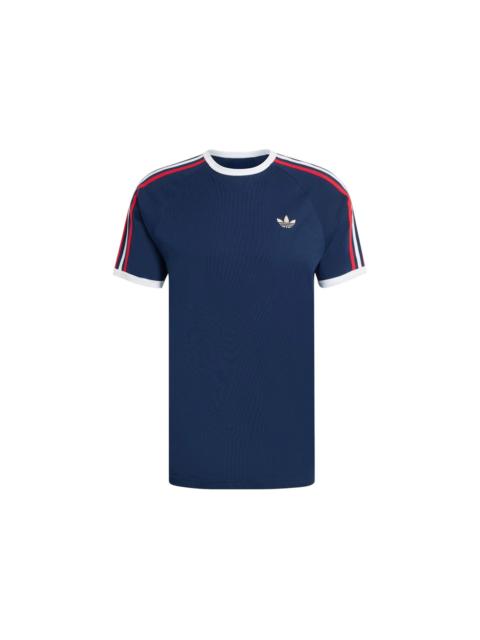 adidas 3-Stripes Tee Night Indigo Better Scarlet White