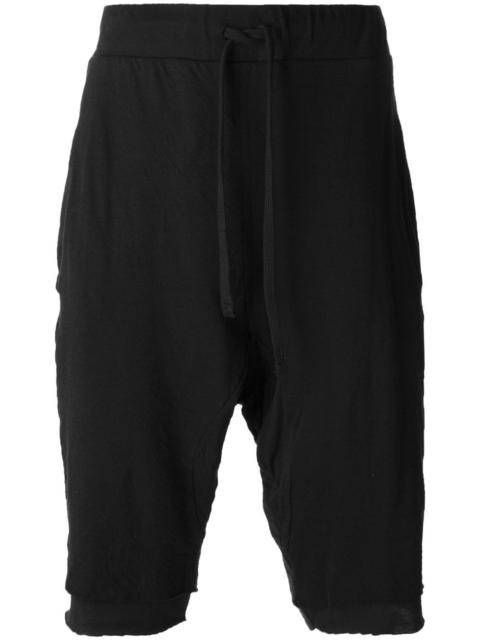 dropped crotch layered shorts