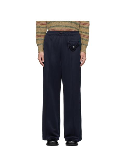 Navy Polyester Track Pants