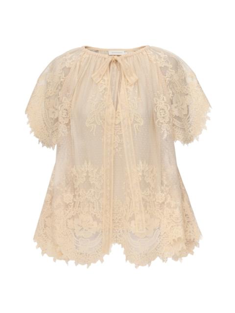 LUNA LACE FLUTTER BLOUSE