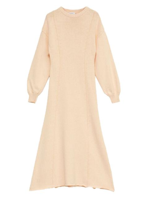 cuffed-sleeves midi dress