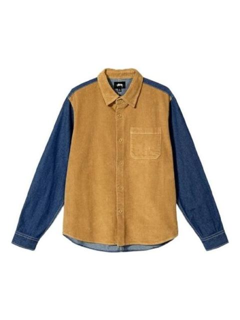 Stussy Corduroy Denim Mix Shirt 'Brown Blue' 1110126