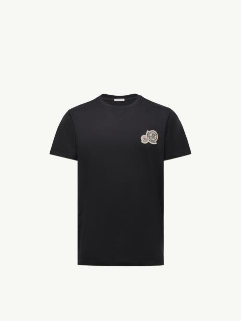 Double Logo Patch Cotton T-Shirt