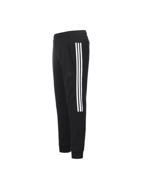 adidas Casual Sports Bundle Feet Lacing Stripe Knit Long Pants Black GP1014