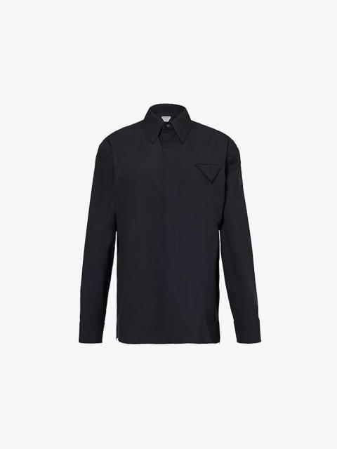 Pointed-Collar Fine-Wool Shirt